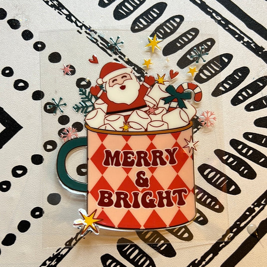 Santa in mug merry and bright
