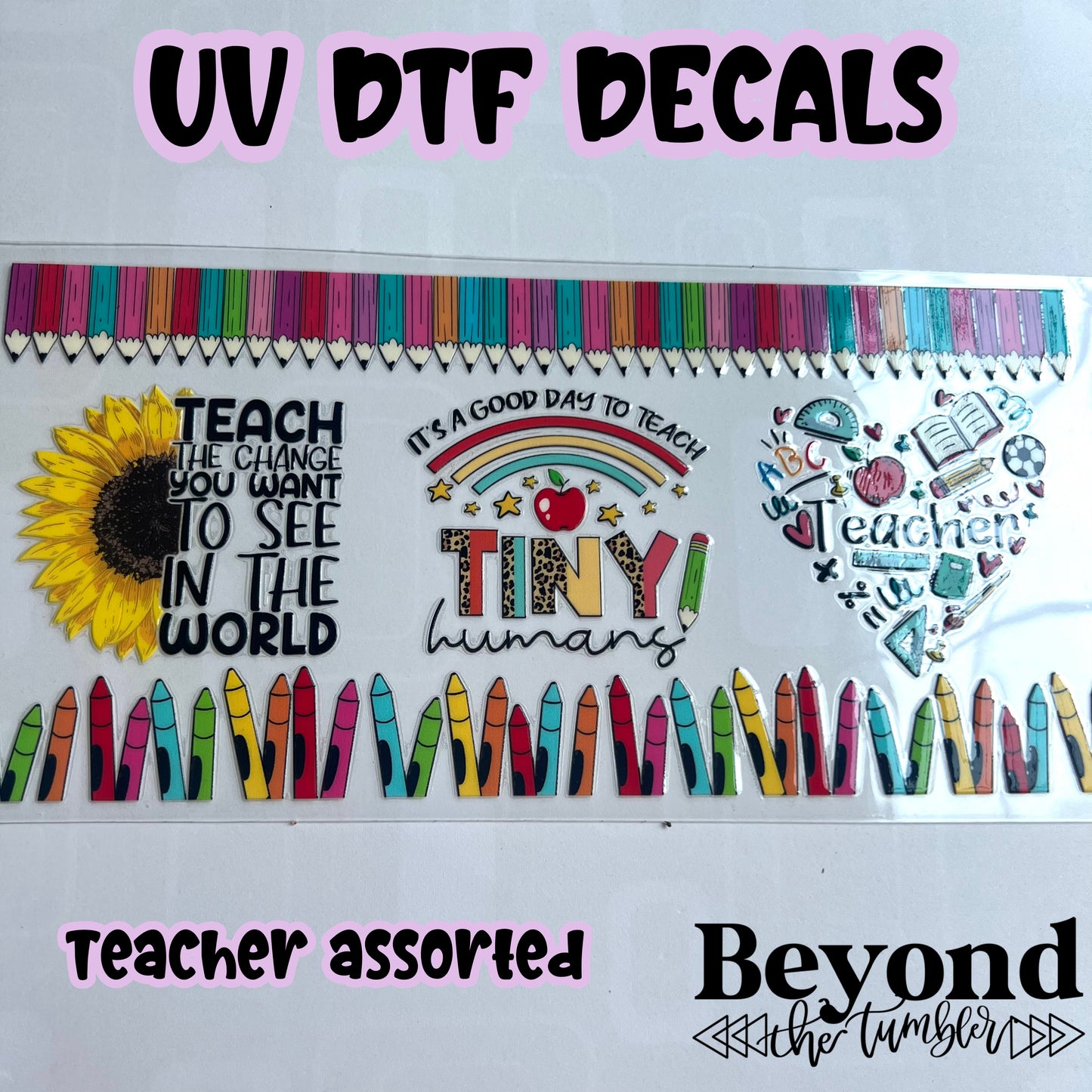 Teacher assorted UVDTF Decals