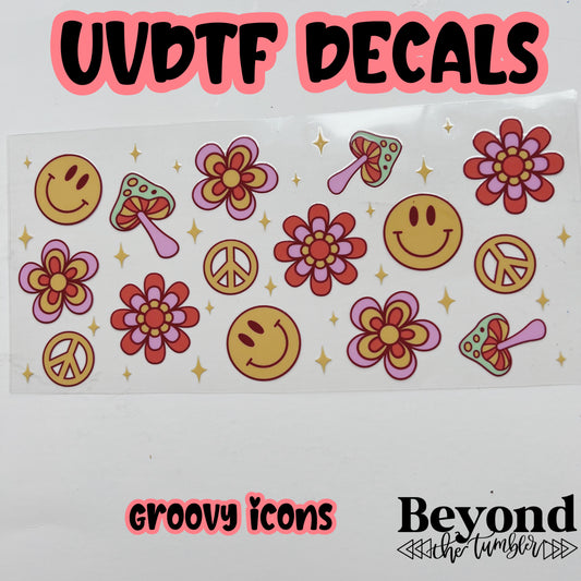Groovy icons UVDTF Decals